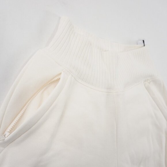 Alo Yoga Cropped Serenity Coverup And Serenity Wide Leg Sweatpant Set In Ivory - Picture 8 of 9